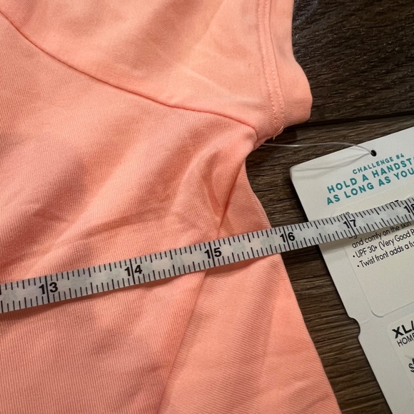 Athleta Girl Home Run Short Sleeve Tee, Knot Front, Creamsicle Orange Size XL/14 - Picture 8 of 12